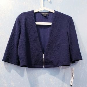 Perceptions New York Blue Cropped Cardiga Size M